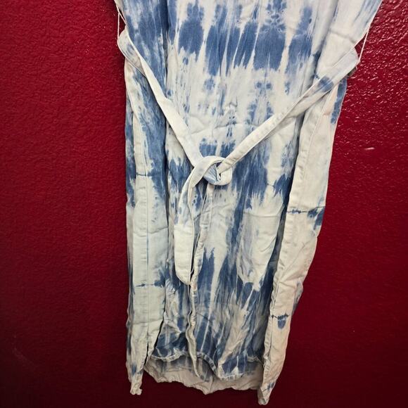 INC International Concepts Lyocell Tie Dye Flowy Bohemian 70s Dress Large - Picture 13 of 14